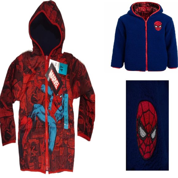 Marvel Spider-Man Kids Reversible Jacket NWT - Picture 13 of 13